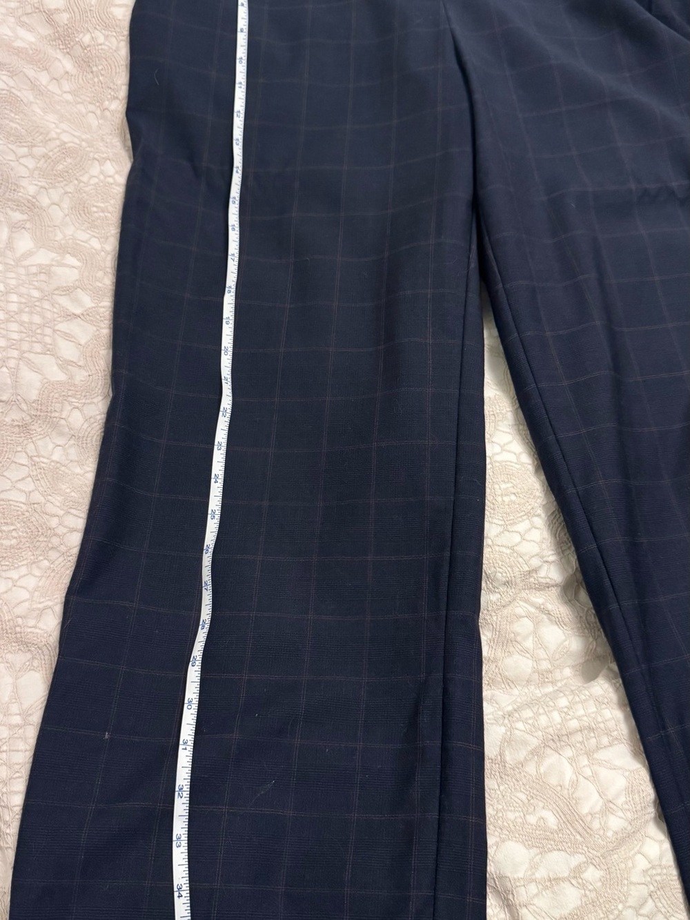 Classic Black Cropped Dress Pants - Sophisticated Windowpane - Picture 7 of 8
